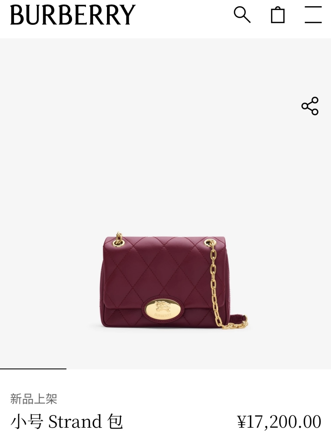 BURBERRY – Small Strand Quilted Leather Shoulder Bag