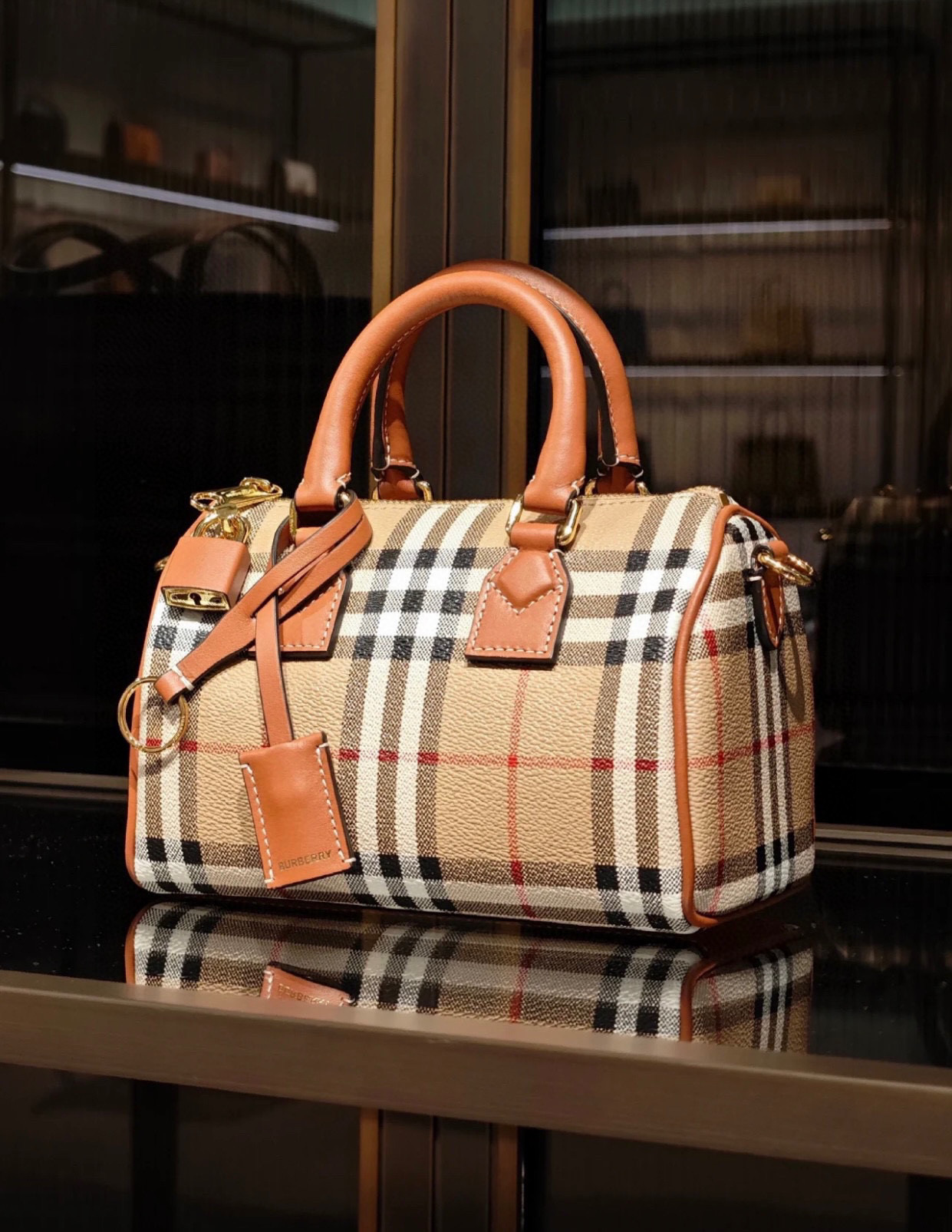 Burberry Check Bowling Mini Bag | Neutrals BURBERRY  04779