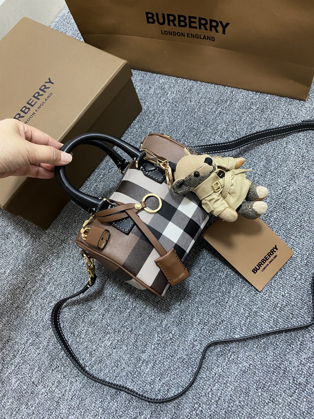 Burberry Vintage Check Mini Bowling Bag