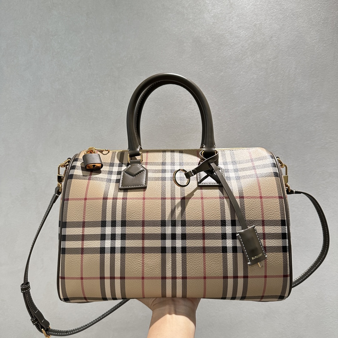 Burberry Medium Check Bowling Bag – Brown for Women BURBERRY  04901