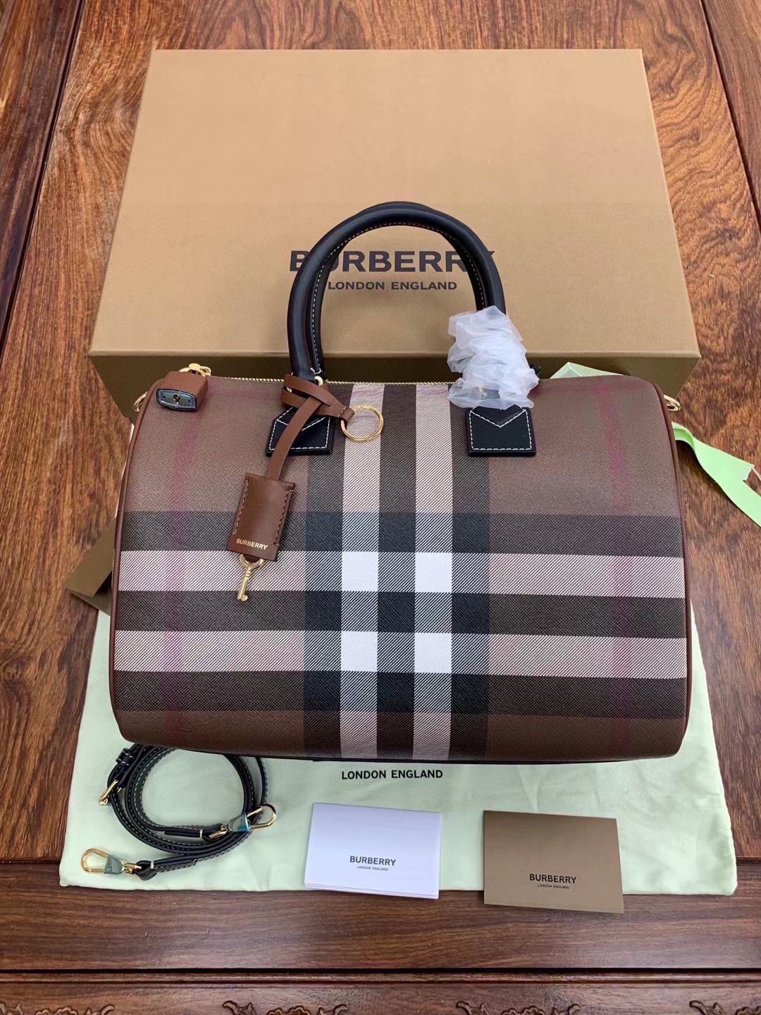 Burberry Mini Check Bowling Bag  BURBERRY  05009