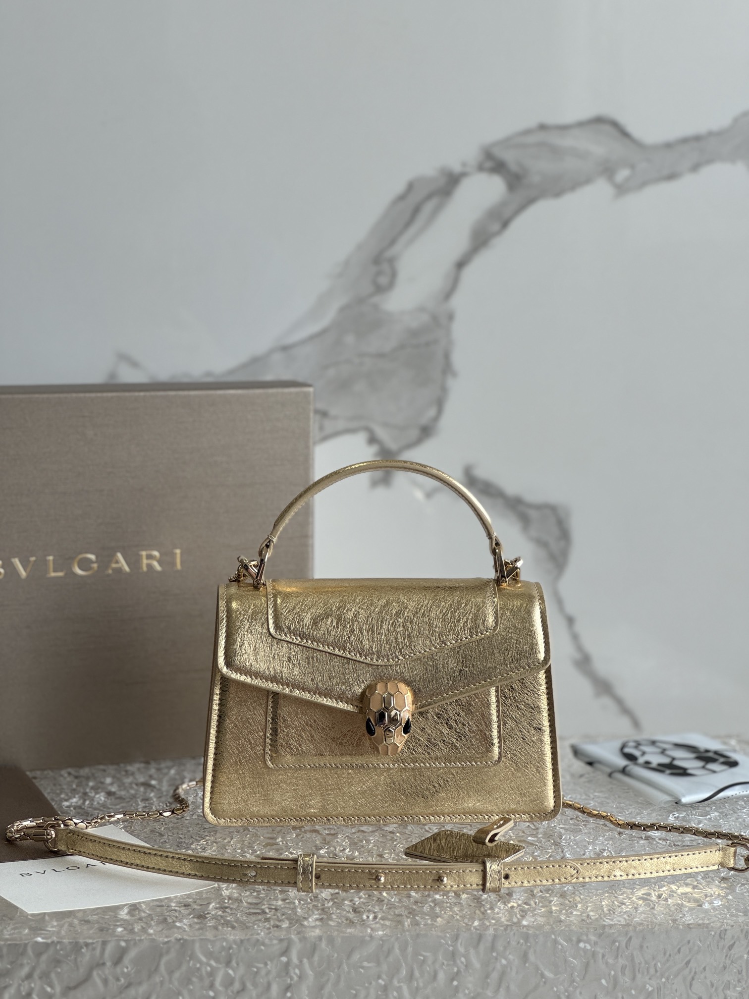 Bvlgari Mini Serpenti Forever Top-Handle Bag – Gold |