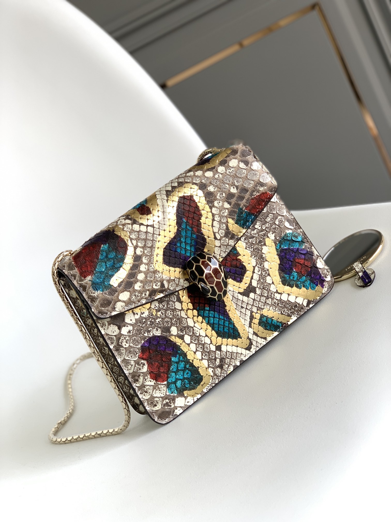 Bvlgari Serpenti Forever Python Leather Crossbody Bag