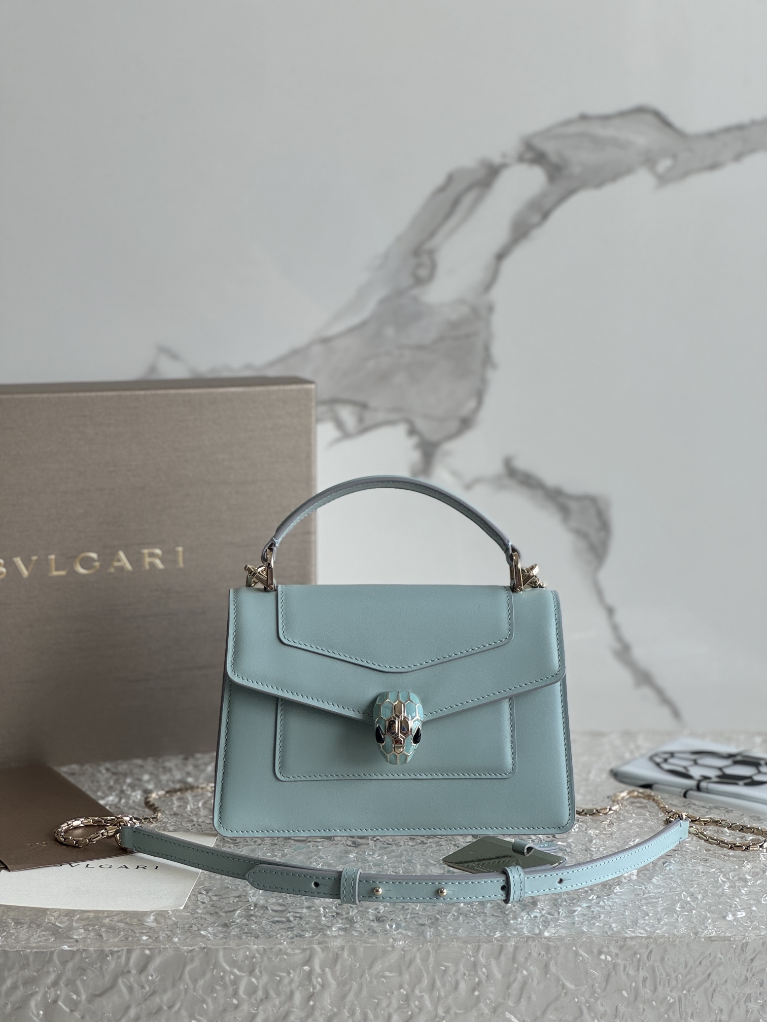 BVLGARI Mini Serpenti Forever Top-handle Bag in Blue | Bvlgari  00069