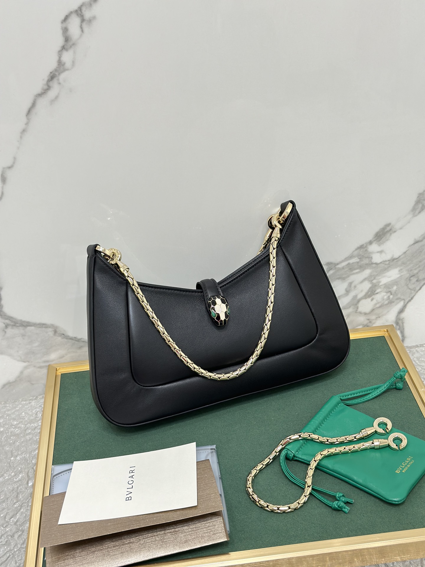 Bvlgari Serpenti Baia Small Shoulder Bag – BLACK