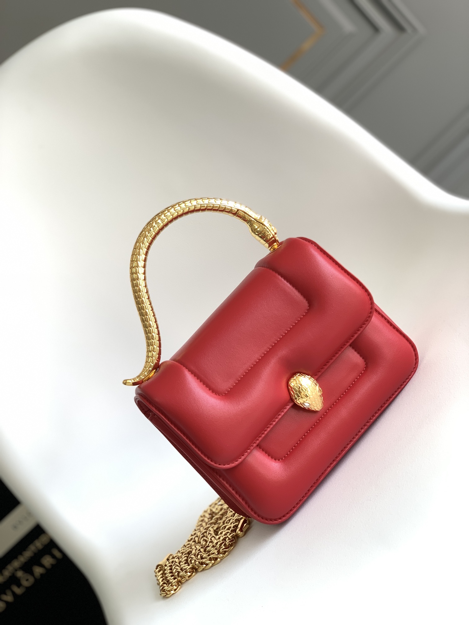 Bvlgari X Mary Katrantzou Leather Top-handle Bag In Red |