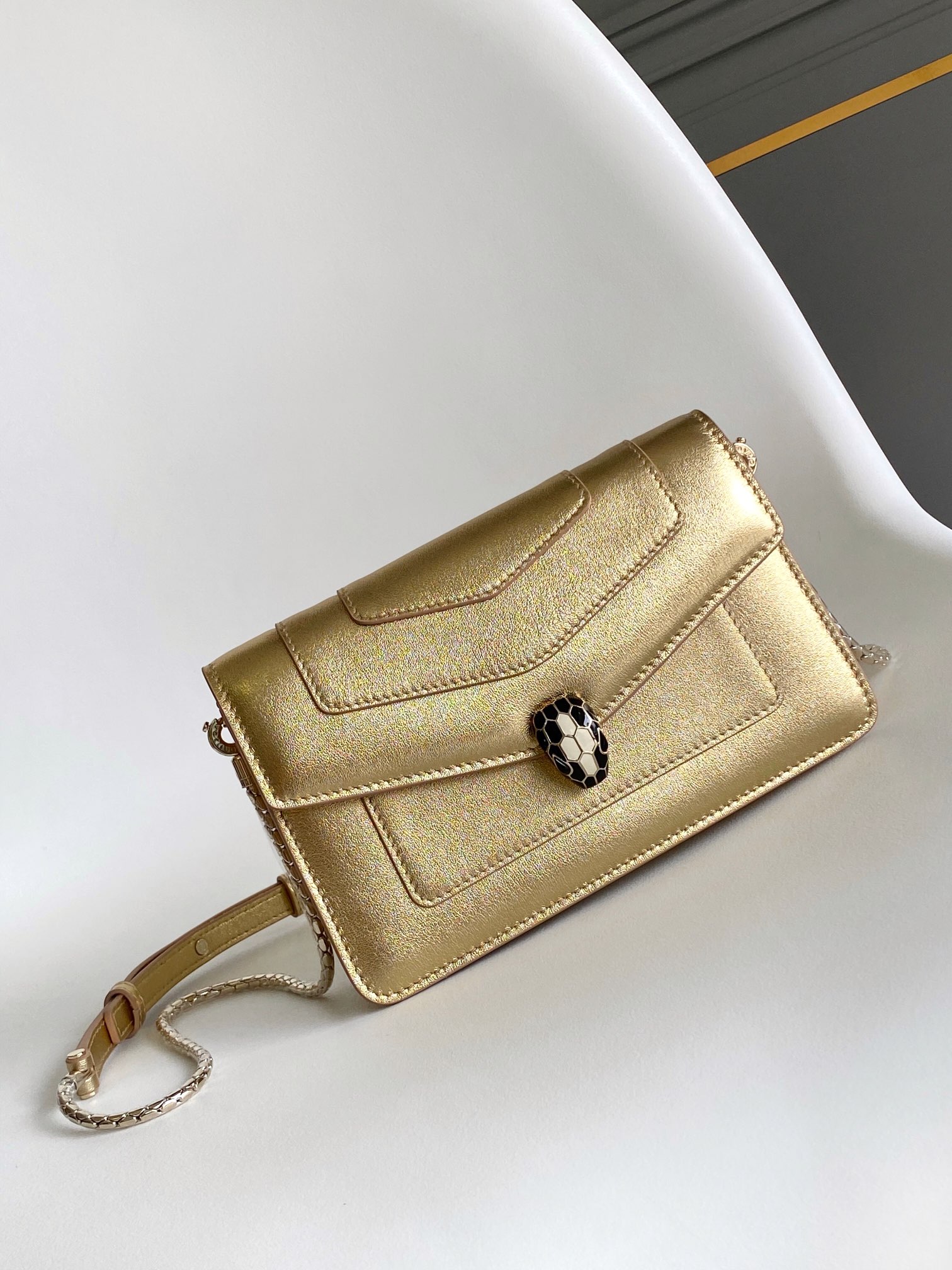 BVLGARI Serpenti Forever Flap Cover Leather Crossbody Bag |