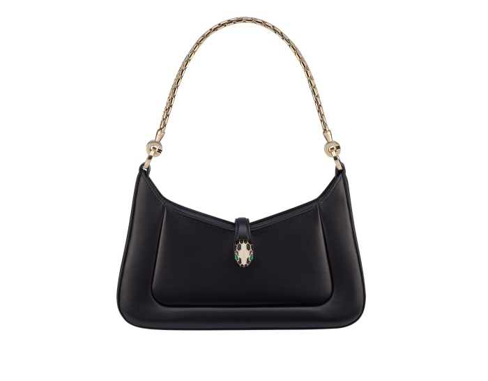Bvlgari Serpenti Baia Leather Shoulder Bag – Black Handle