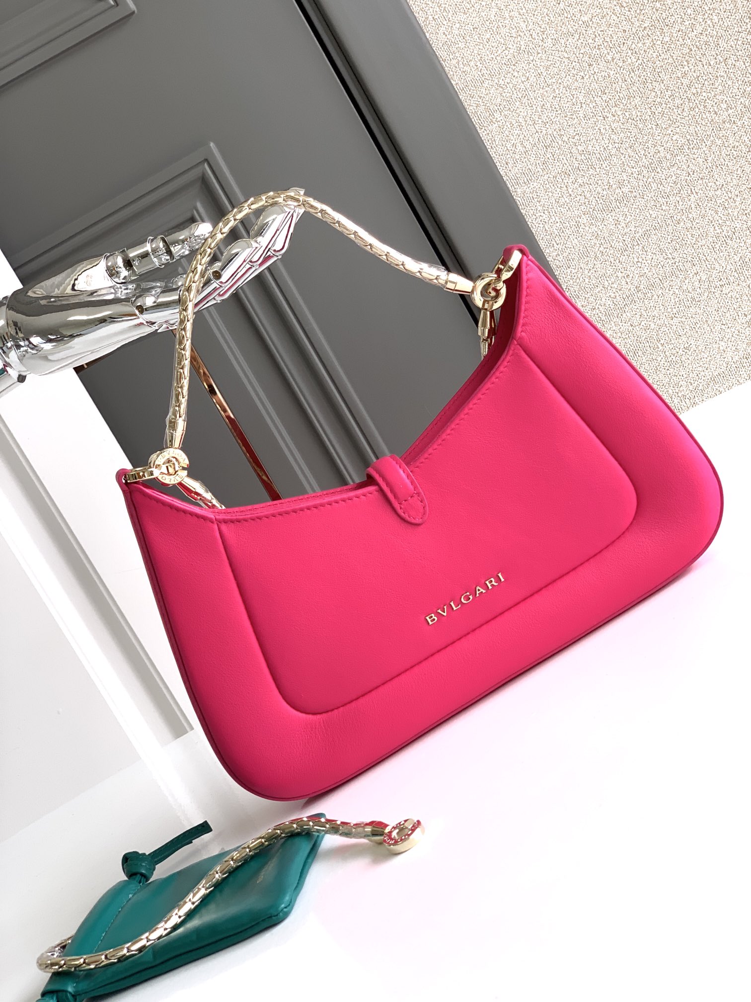 Bvlgari Women Serpenti Baia Small Shoulder Bag in Calf