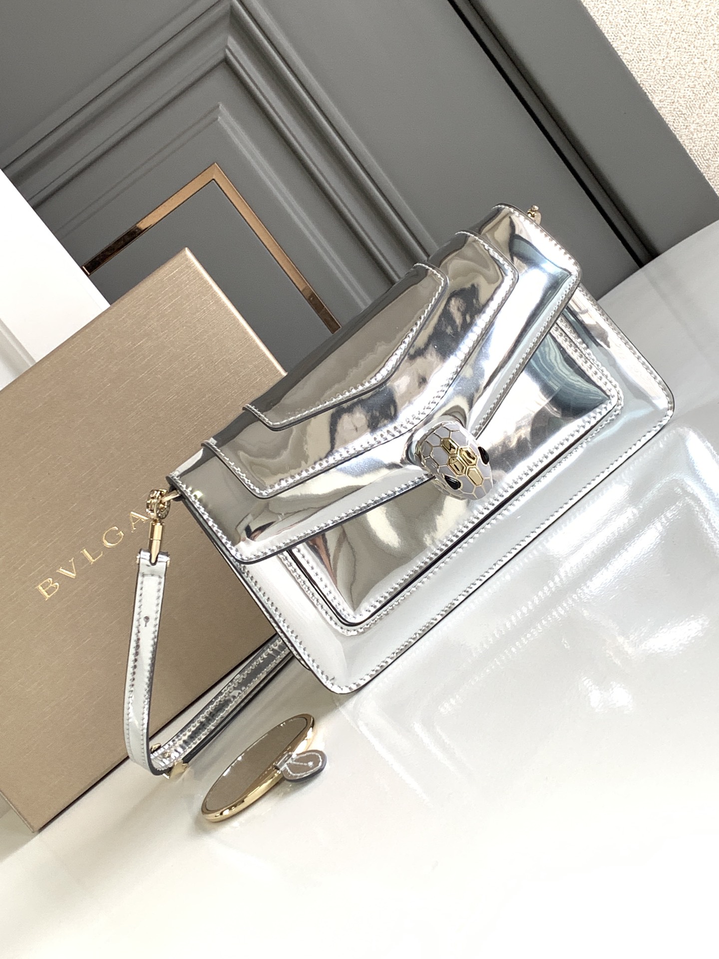 Bvlgari Metallic Leather Serpenti Forever Shoulder Bag – Metallic Shoulder Bags, Handbags