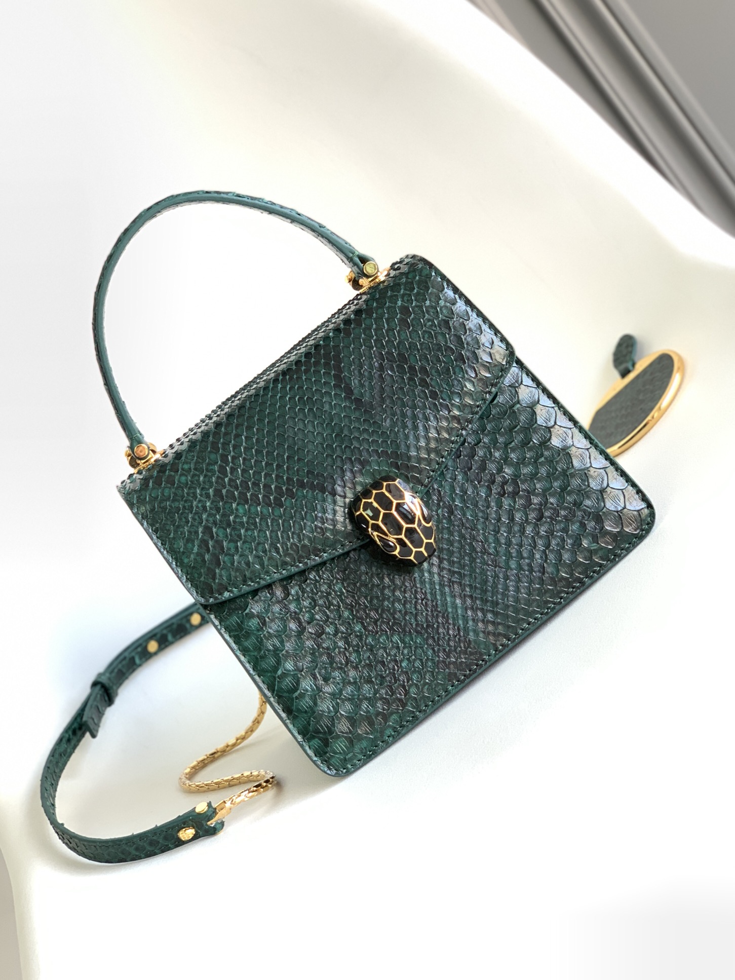 Bvlgari Python Leather Serpenti Forever Shoulder Bag