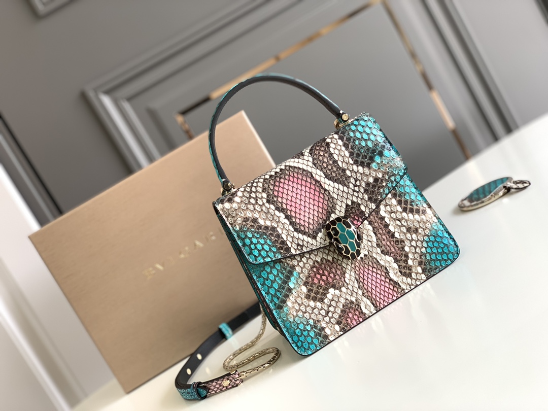 Bvlgari Multicolor Python Small Serpenti Forever Top Handle Bag Bvlgari | TLC