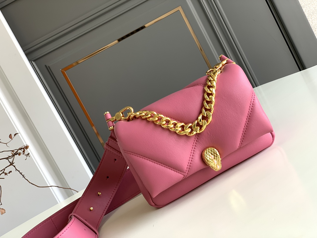 Bvlgari Serpenti Cabochon Mini Crossbody Bag – Pink