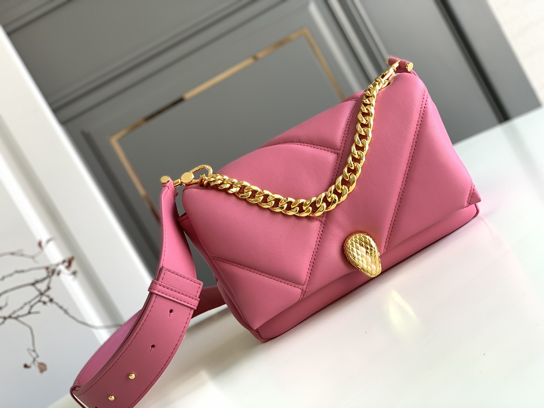 Bvlgari Serpenti Cabochon Mini Crossbody Bag – Pink