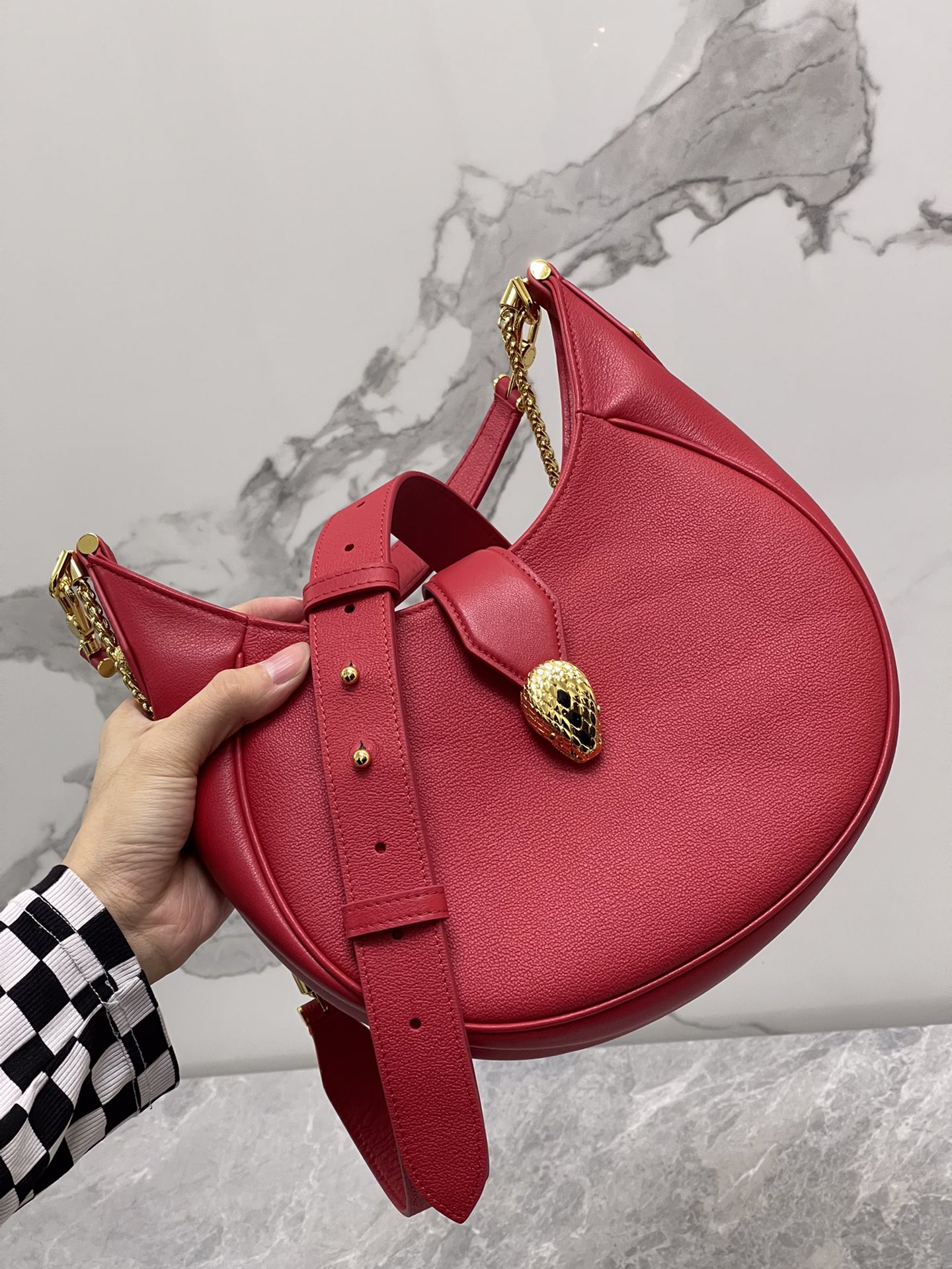 Bvlgari Leather Micro Serpenti Ellipse Bag w/ Tags – Red Mini