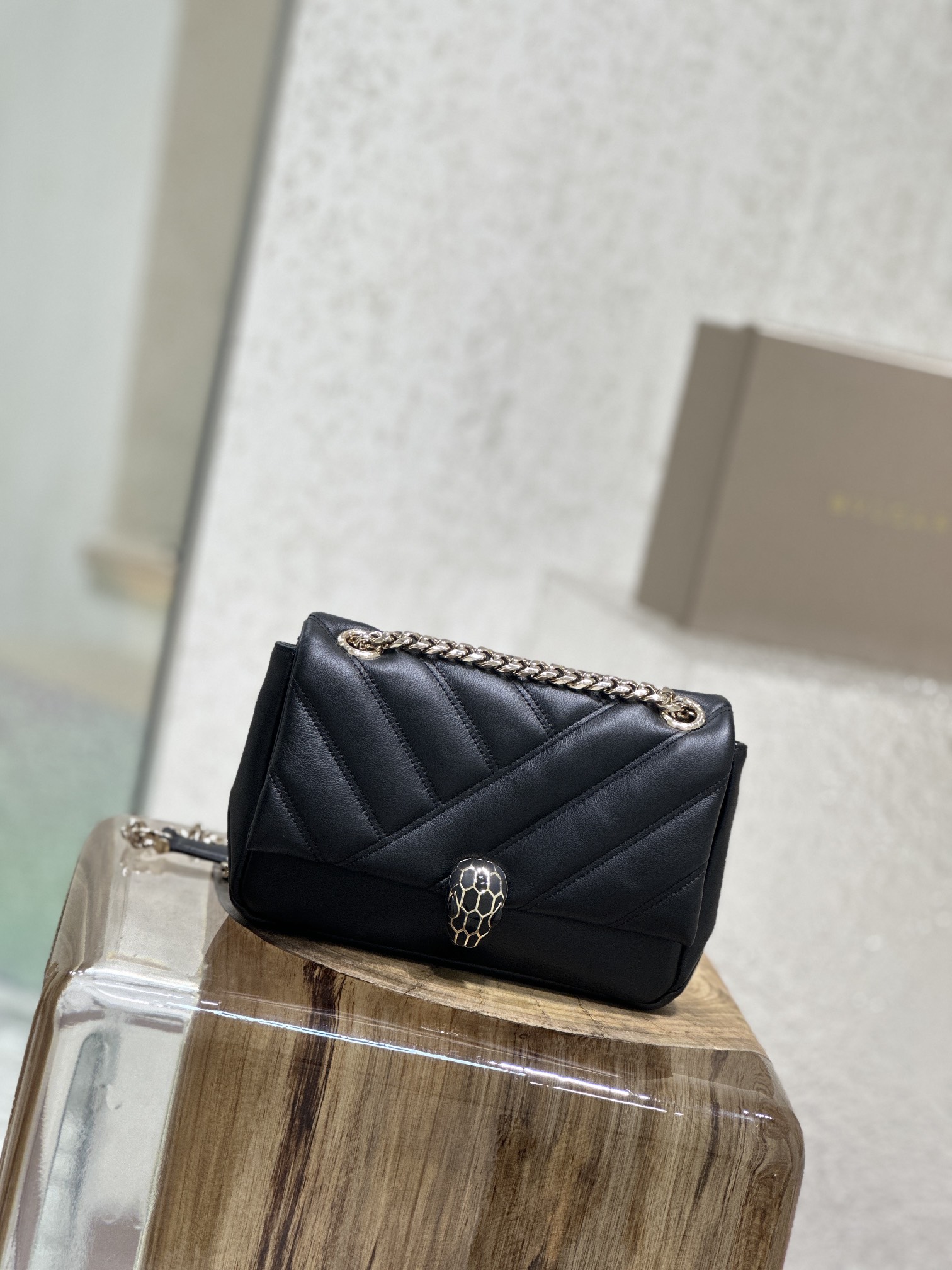 Bvlgari  Calfskin Matelasse Small Serpenti Cabochon