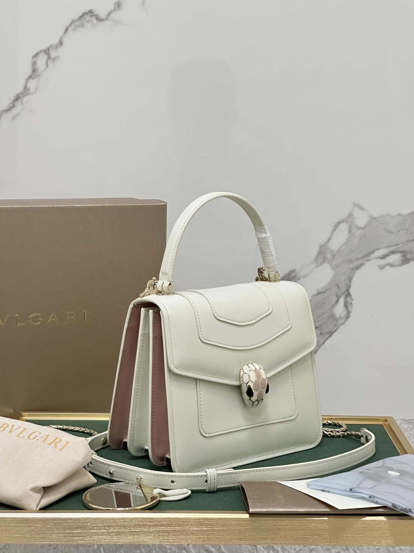 Bvlgari Serpenti Forever Patent Small Flap Bag – white Shoulder Bags, Handbags – BUL38373