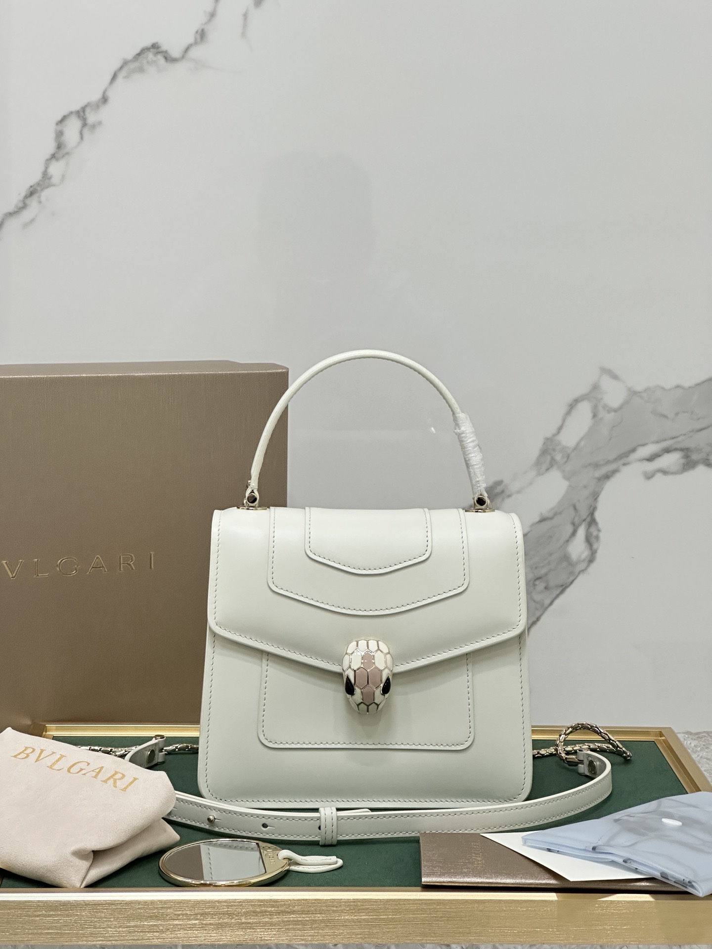 Bvlgari Leather Handle Bag – Neutrals Handle Bags