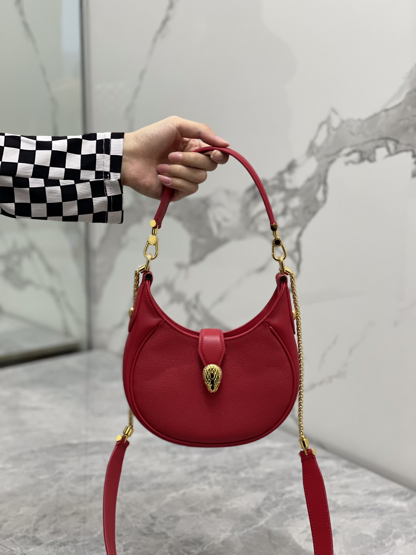 Bvlgari Leather Micro Serpenti Ellipse Bag w/ Tags – Red Mini