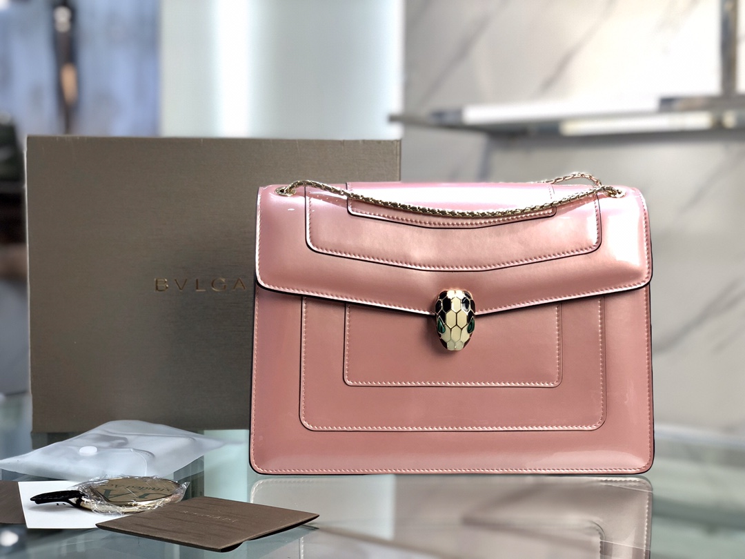 Bvlgari Galuchat Serpenti Forever Crossbody in Red