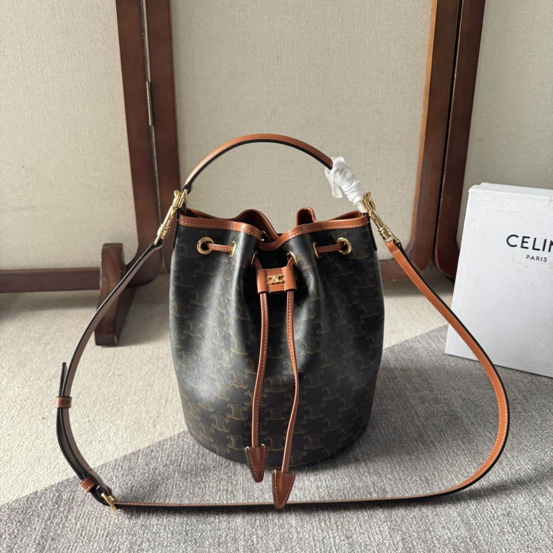 Celine TEEN CLARA BAG IN TRIOMPHE CANVAS AND CALFSKIN – |