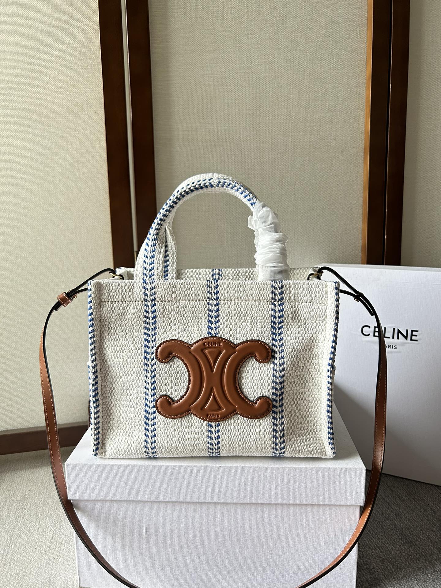 Celine Hippopotamus textiles 2 Way Handbag White | eBay