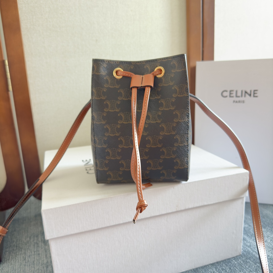 Celine TEEN CLARA BAG IN TRIOMPHE CANVAS AND CALFSKIN – |