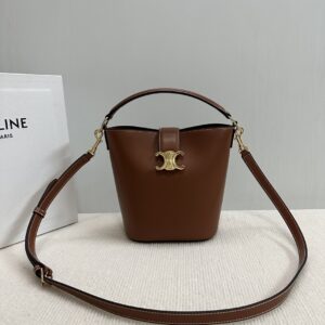 CELINE Smooth Calfskin Triomphe Small Louise Bag Tan
