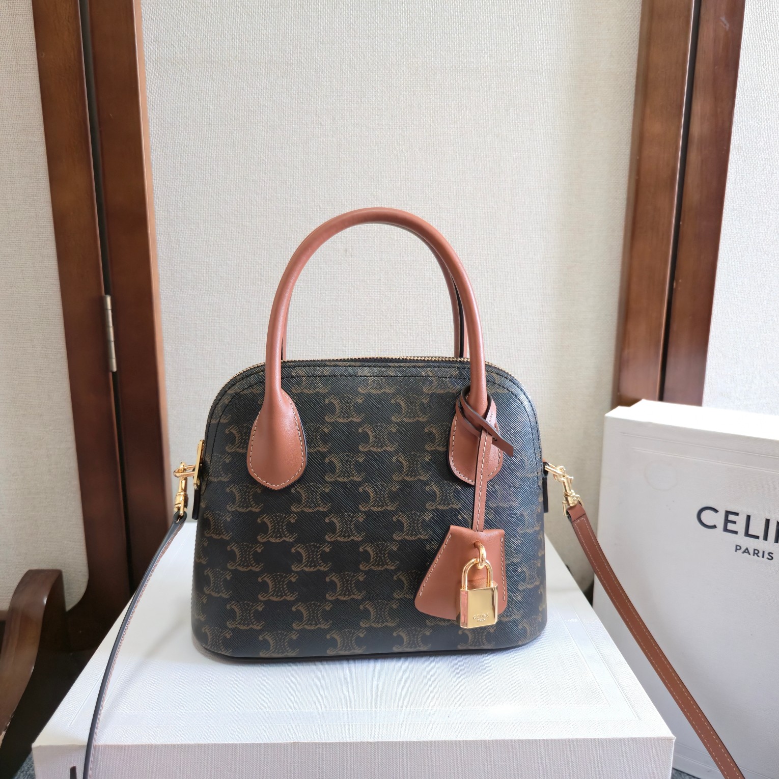 Celine TEEN HONORINE BAG IN Triomphe Canvas and Calfskin