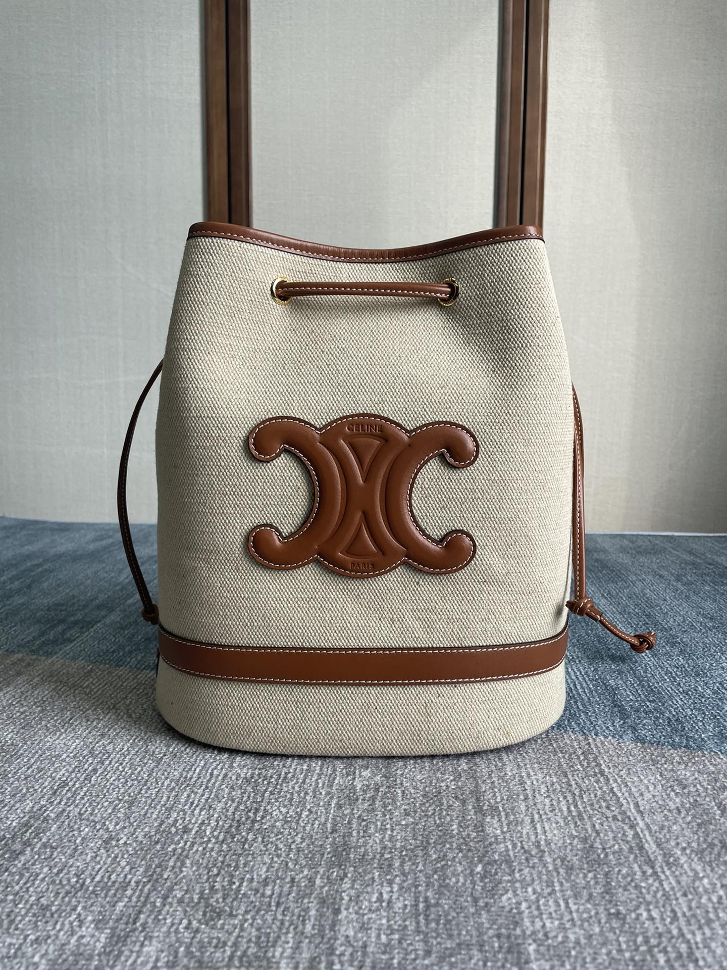 Celine Seau Marin In Textile And Calfskin With Textile Lining