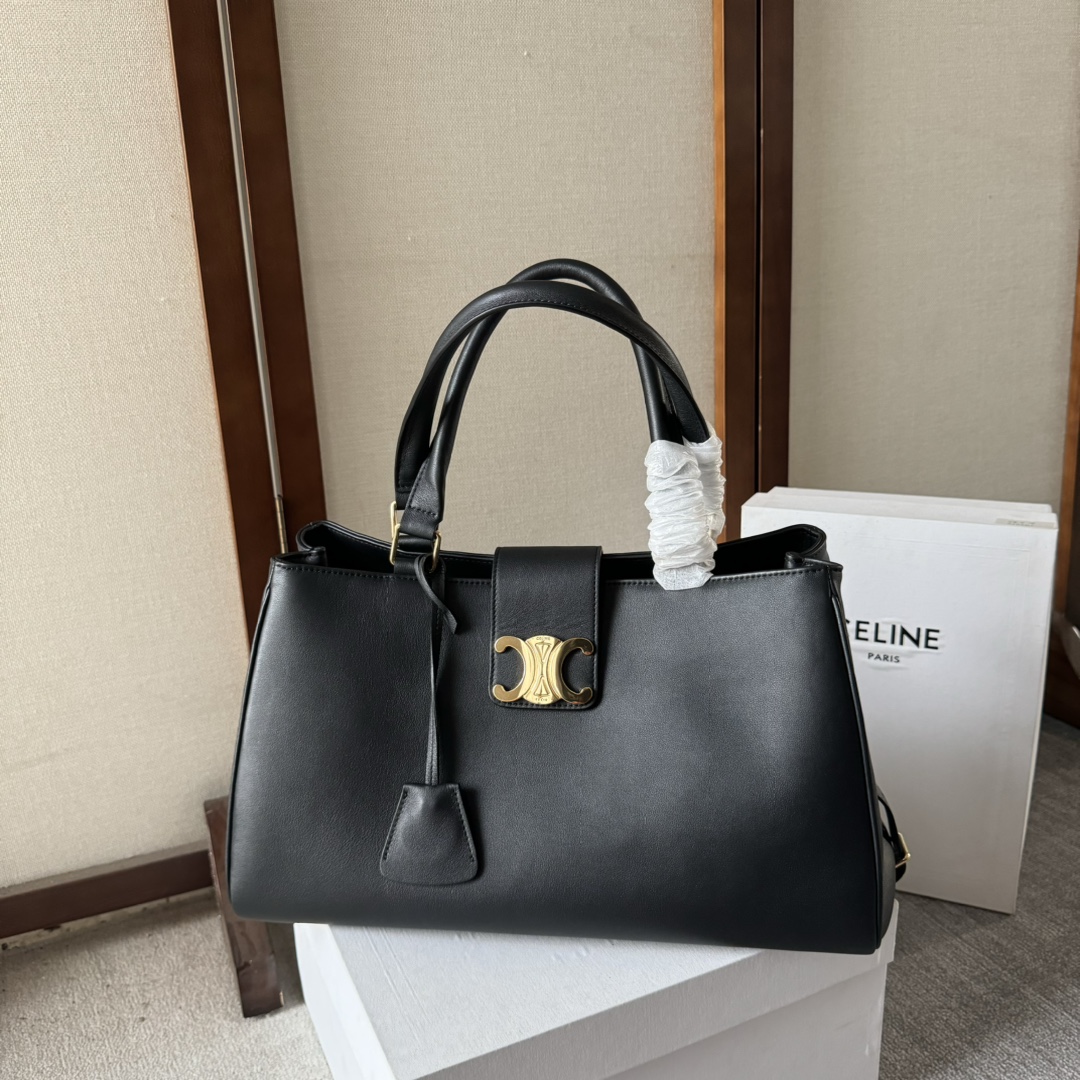 CELINE Supple Calfskin Medium Appoline Black 1515460 | FASHION