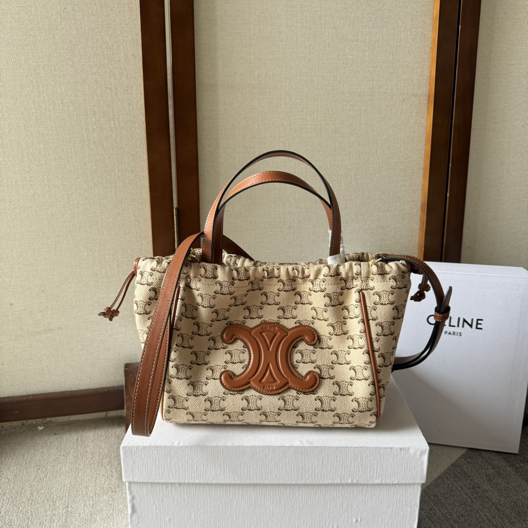 CELINE Small Hippo Drawstring Cuile Triomphe bg23876 | eBay