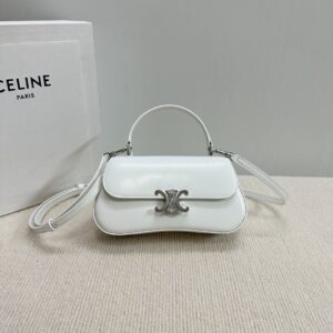 Celine MEDIUM CELINE LOLA BAG IN SHINY CALFSKIN – BLANC DE white