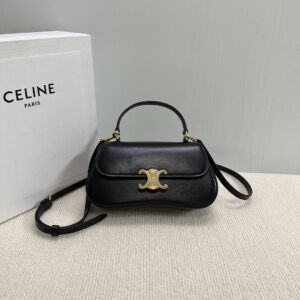 Celine TEEN CELINE LOLA IN shiny calfskin – BLACK | CELINE