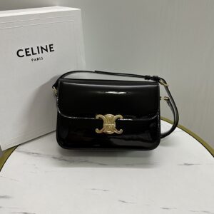CELINE Triomphe Crossbody Teen Black Leather | eBay