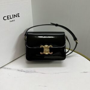 CELINE Triomphe Crossbody Teen Black Leather | eBay