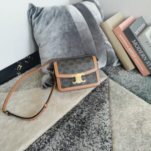 Celine CLASSIQUE TRIOMPHE BAG IN Triomphe Canvas and Calfskin –