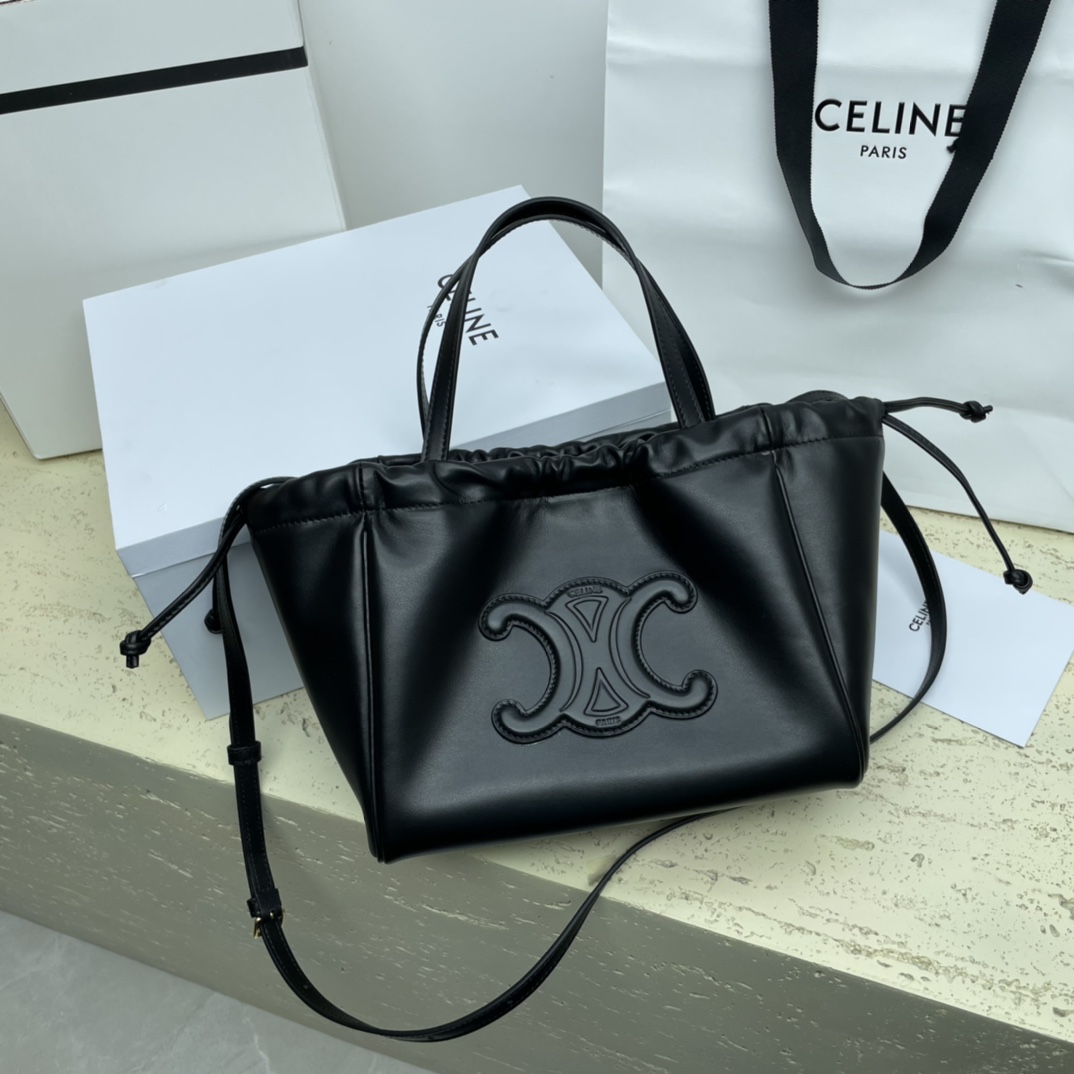 CELINE Cuil Triomphe Small Caba Drawstring Bag Handbag