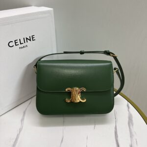 Celine Leather Triomphe Medium – Green Crossbody