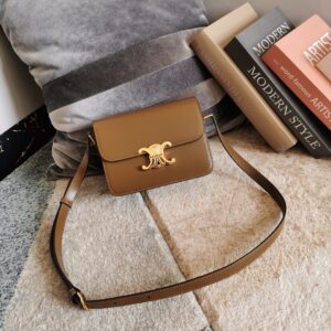 Celine – Teen Leather Triomphe Brown Shoulder Bag at 1stDibs