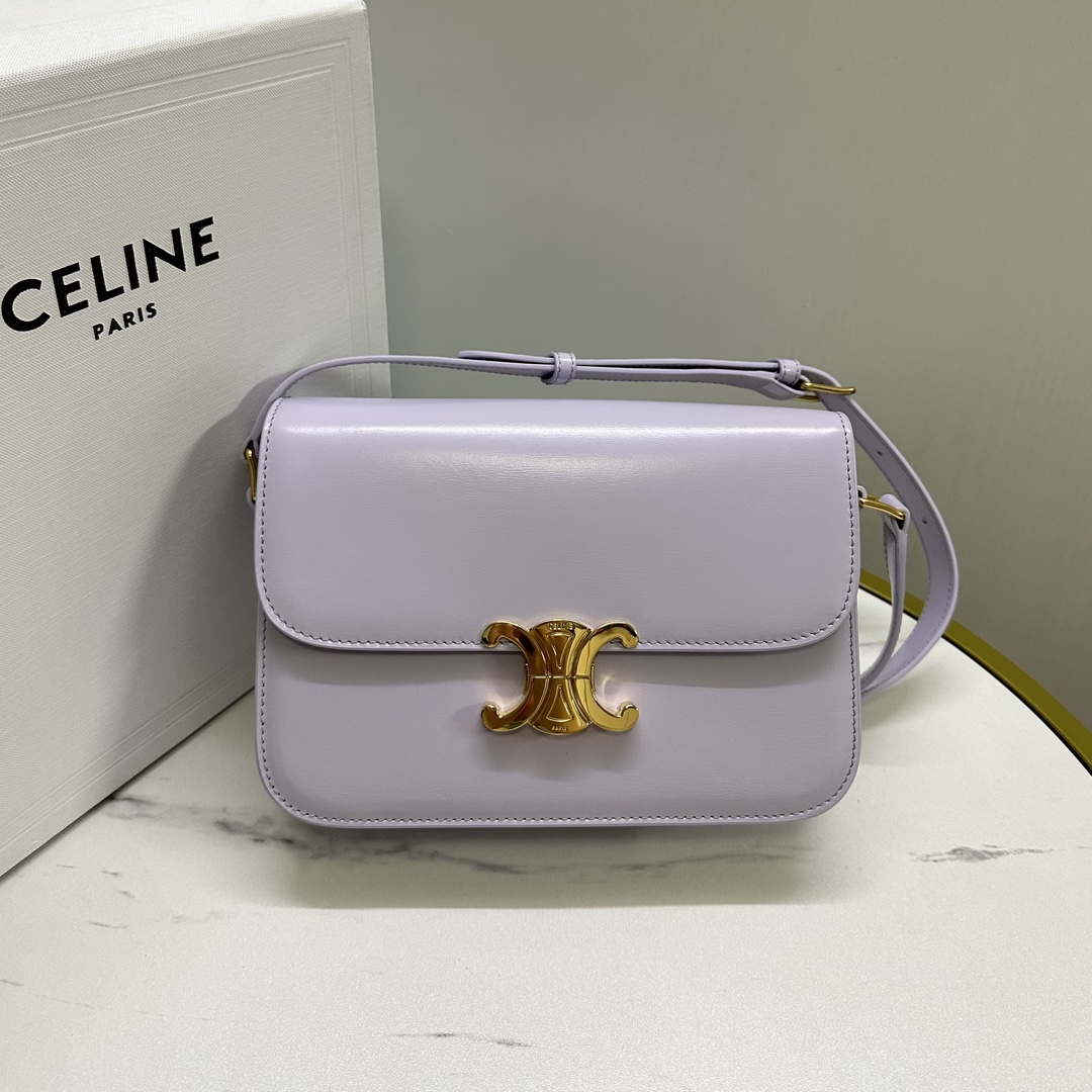 Celine Teen Triomphe Bag in lizard – Light Lavender | CELINE