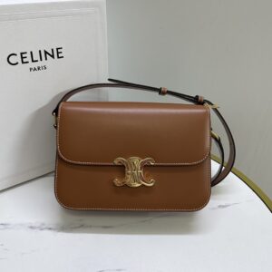 Celine Brown Classique Triomphe Natural Calfskin Bag –
