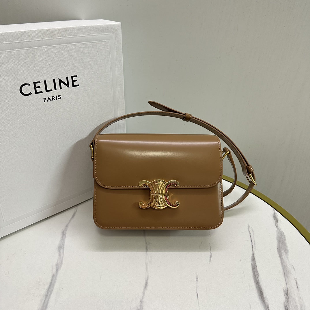 CELINE Shiny Calfskin Teen Triomphe Bronze 1574838