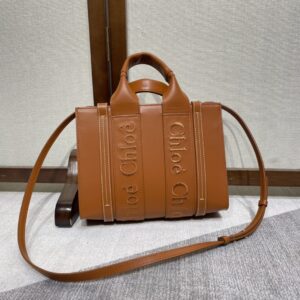 CHLOE Calfskin Mini Woody Ribbon Tote Caramel 1635160 |