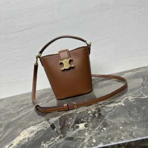 CELINE Smooth Calfskin Triomphe Small Louise Bag Tan
