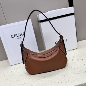 CELINE Smooth Calfskin Suede Medium Tri-Color Trapeze Dark