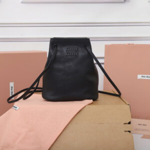 Miu Miu Mini Leather Bucket Bag | Black
