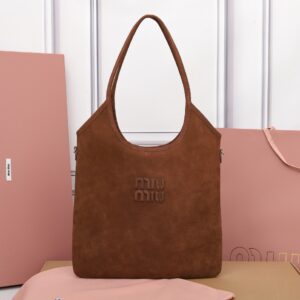 Miu Miu Cocoa Brown Ivy Suede Bag | Miu Miu