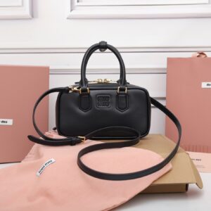 MIUMIU Arcadi leather 2-way handbag shoulder black gold