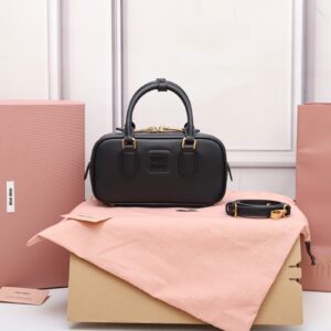 MIUMIU Arcadi leather 2-way handbag shoulder black gold